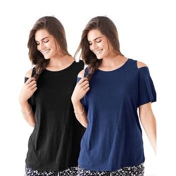 Women's Cold Shoulder T-shirt ( Pack of 2)