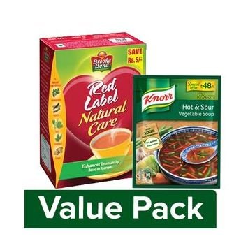Combo Red Label Tea - Natural Care + Knorr Chinese Veg Soup