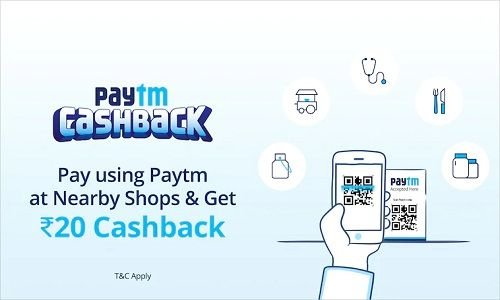 Pay Using Paytm on Nearby Shops & Get Rs.20 Cashback