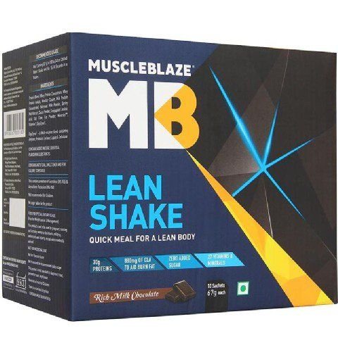 MuscleBlaze Lean Shake, 10 sachets/pack Rich Milk Chocolate