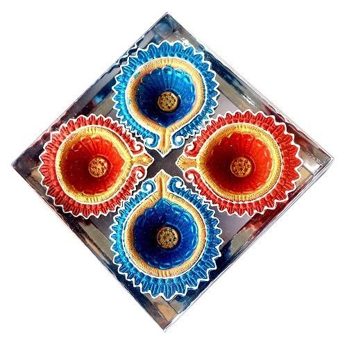 eCraftIndia Terracotta Diya Set, Pack of 4 @ Rs.107