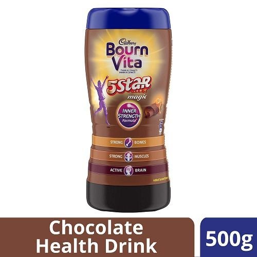 Cadbury Bournvita 5 Star Magic Chocolate Health Drink, 500 gm Jar