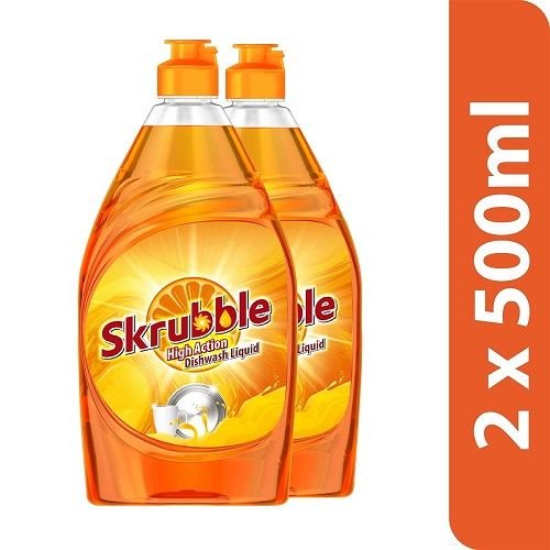 Skrubble High Action Dish Wash Liquid (500 ml, Pack of 2) @ Rs.110