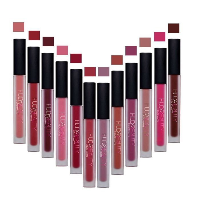 Huda Beauty Liquid Glossy Lipstick Set Of 12