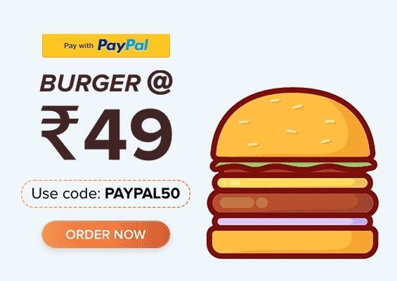 Pay Using PayPal And Get Burgers At Rs.49