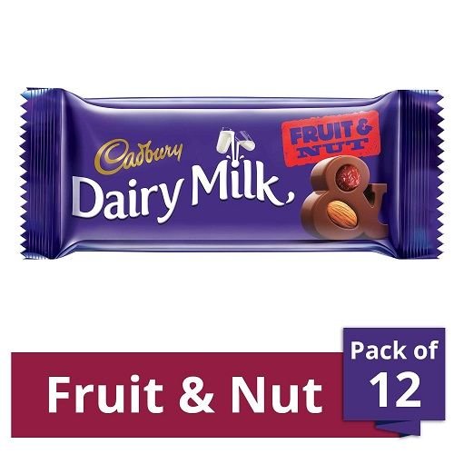Cadbury Dairy Milk Fruit and Nut Chocolate Bar, 36g (Pack of 12)