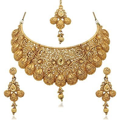 Reeva Gold Plated Traditional Necklace Sets For Women