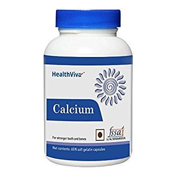 HealthViva Calcium (With Vitamin D3), Unflavoured 60 capsules