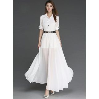 Westchic BOLIVIA White Long Collar Dress