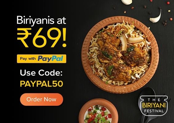 Pay Using PayPal And Get Biriyani At Rs.69