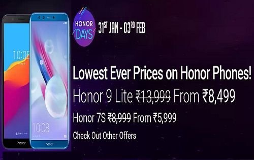 Flipkart Honor Days(31th - 3rd): Lowest Ever Prices on Honor Phones
