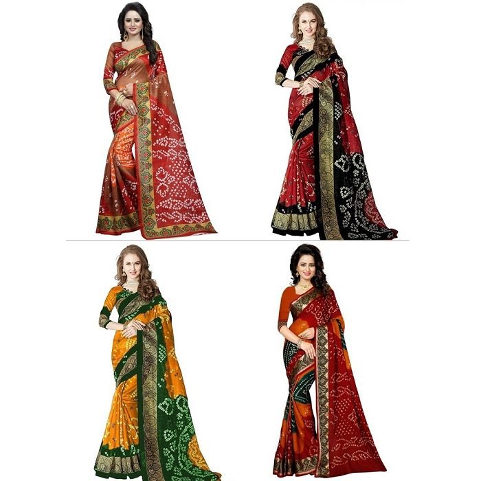 Shonaya Bhagalpuri Art Silk Saree (Set of 4)