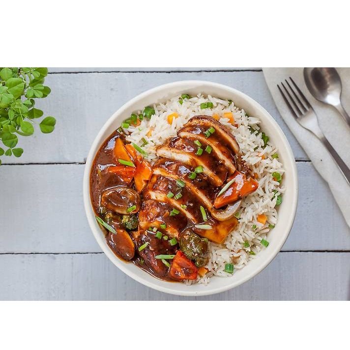 Hoisin Chicken Steak Rice Bowl Pan-Asian