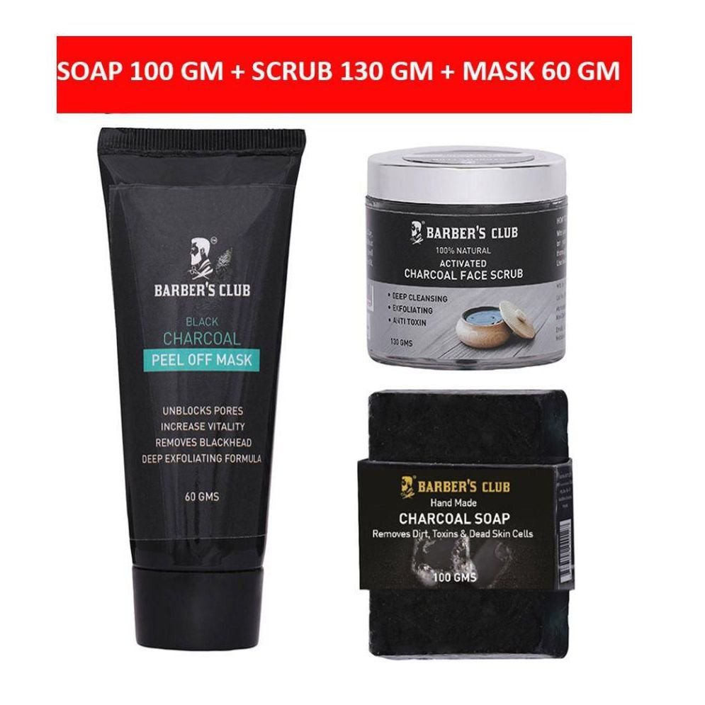 Barber's Club Charcoal Soap + Scrub + Mask 60 gm