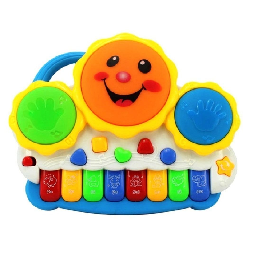 Drum Keyboard Musical Toys With Flashing Lights Multi Color