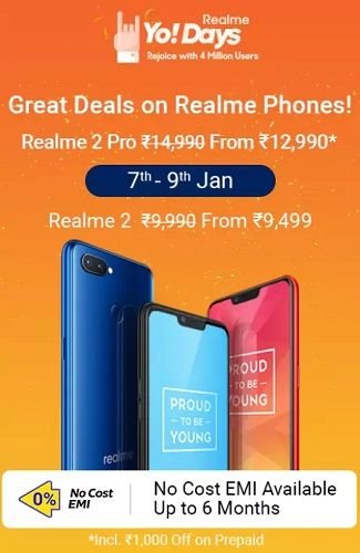 Flipkart Realme Yo! Days(7th - 9th Jan): Great Deals On Realme Phones