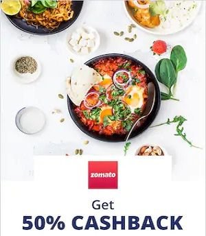 Get 50% Upto Rs.75 Cashback on Zomato via Paytm