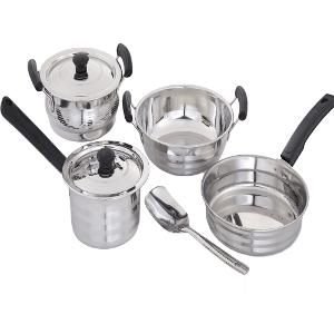 Mahavir 7 Pc Stainless Steel Induction Cookware Set