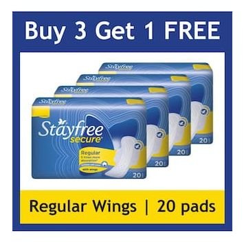 Buy 3 Get 1 FREE Stayfree Secure Cottony soft