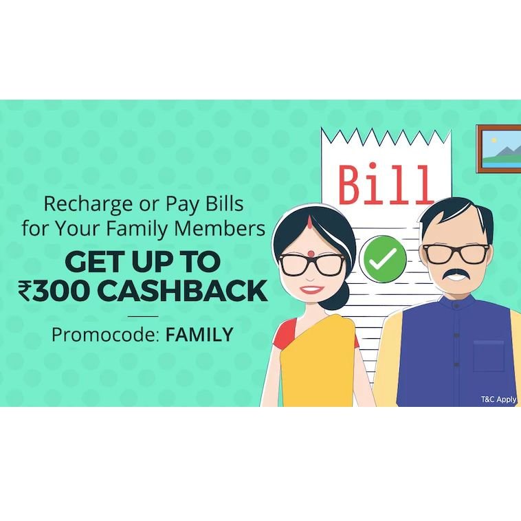 Get Up To Rs.300 Cashback On Recharges & Bill Payments