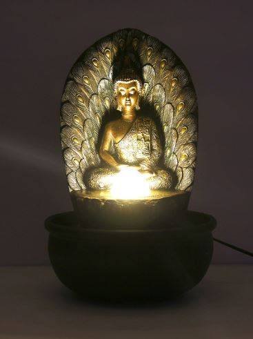 Athome By Nilkamal Gold & Black Buddha Fountain