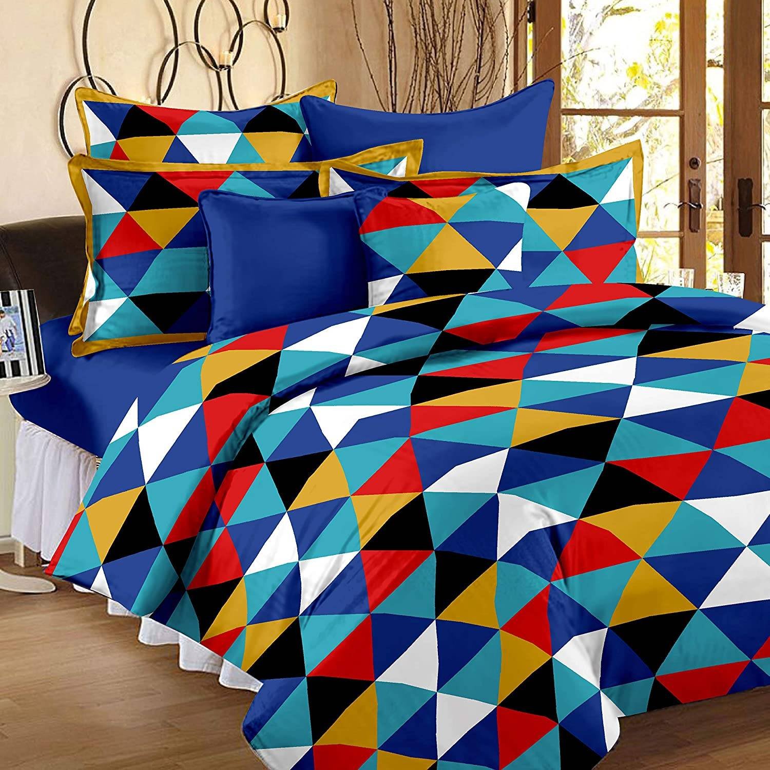 Story@Home 100% Cotton 1 Double Bedsheet With 2 Pillow Cover