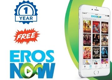 1 Year FREE ErosNow Subscription | Worth Rs. 950