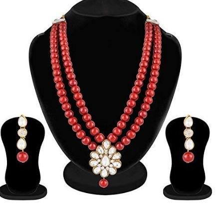 Valentines Day Gift: Meenaz Pearl Necklace Sets @ Rs. 199