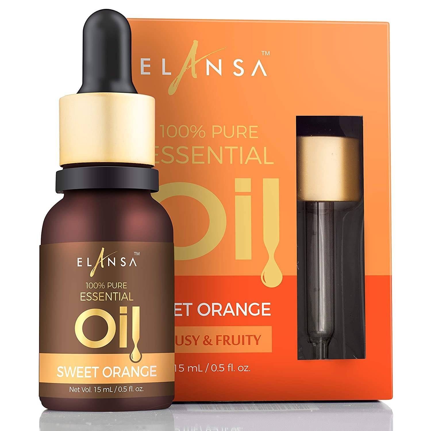 Elansa 100% Pure Sweet Orange Essential Oil, 15ml