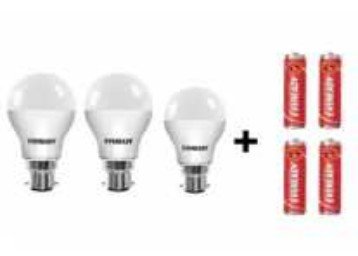 Eveready 15W + 15W + 10W Led Bulb + 4 Battery Rs. 349 & Buy 3 at Rs. 837