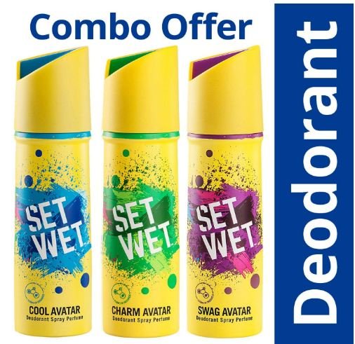 Flat 50% Off on Set Wet Deo 150ml (Pack of 3) @ Rs. 223