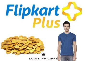 Get Louis Philippe T-shirt at Rs. 59 with Flipkart Plus Coins