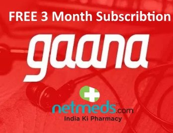 FREE 3 Month Gaana Subscription on Medicines + Extra 20% off