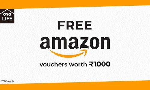 OYO Life : Refer and Earn Amazon Voucher Worth Rs. 1000