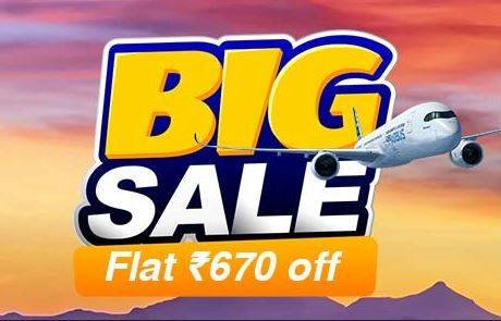 Get Flat 670 Rs Discount on All domestic Flights Ticket