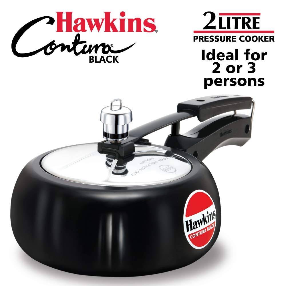 Buy Hawkins Contura Hard Anodised Aluminium Pressure Cooker, 2 Liters