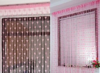 Single Door Heart String Curtain (7ft x 4ft) @ Rs. 99