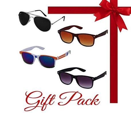 Gift pack: Silver Kartz Unisex Sunglasses Combo of 4 @ 91% Off