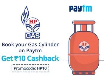 Paytm : Book HP Gas Cylinder and Get 10 cashback