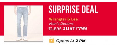 [Live at 2 PM ] Lee & Wrangler jeans - Rs 799