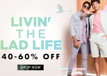 Jabong - Men Fashion Fest 60% - 80% off on Top Brands