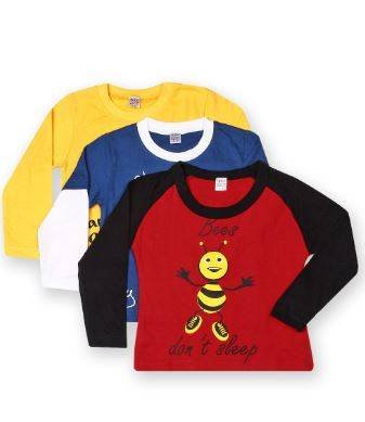 GKIDZ Boys Pack of 3 Printed T-shirts, Multicolor