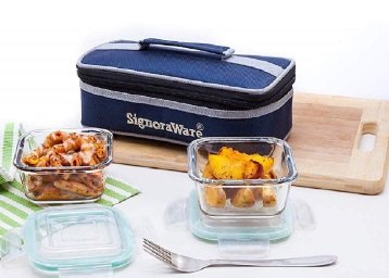 Signoraware Glass Lunch Box Set of 2 at Rs. 379