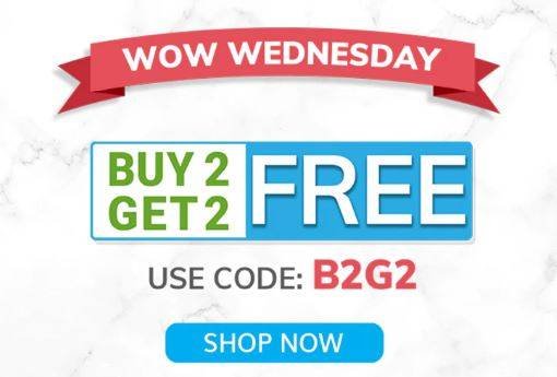 Buy 2 get 2 free plus 100 Rs Cashback extra at wednesday