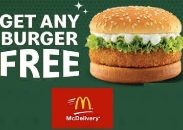 McDonalds- Get Any Burger FREE on Order above Rs. 399