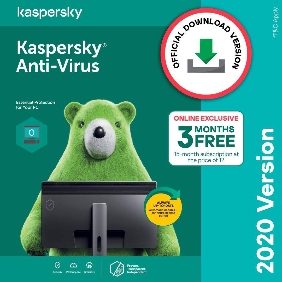 Kaspersky Anti-Virus Latest Version- 1 PC, 15 Month