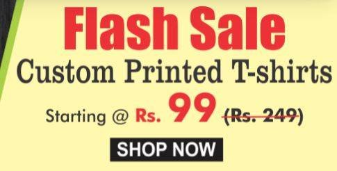 Get upto 60% off on Custom printed T-shirts