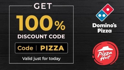 Get 100% Off On Pizza via Dominos & Pizza Hut Voucher