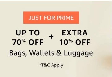 Steal- Up to 70% Off + Extra 10% off on Bags, Wallet, Luggage