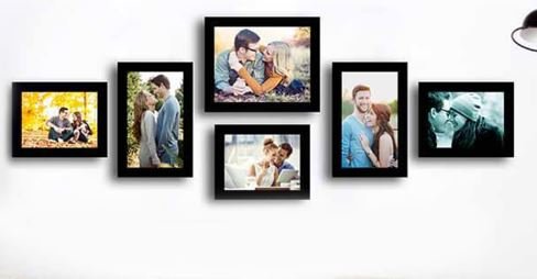 Art Street Black Fibre Wood Wall Photo Frame, Set of 6